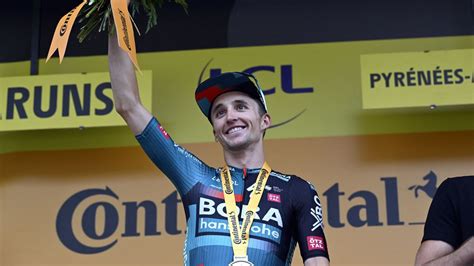 Former Giro champion Hindley wins Tour mountain stage in Pyrenees, claims yellow jersey
